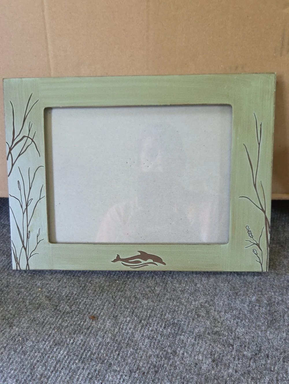 Sea World Discovery Cove Green Decorative Dolphin Photo Frame - Home Accents